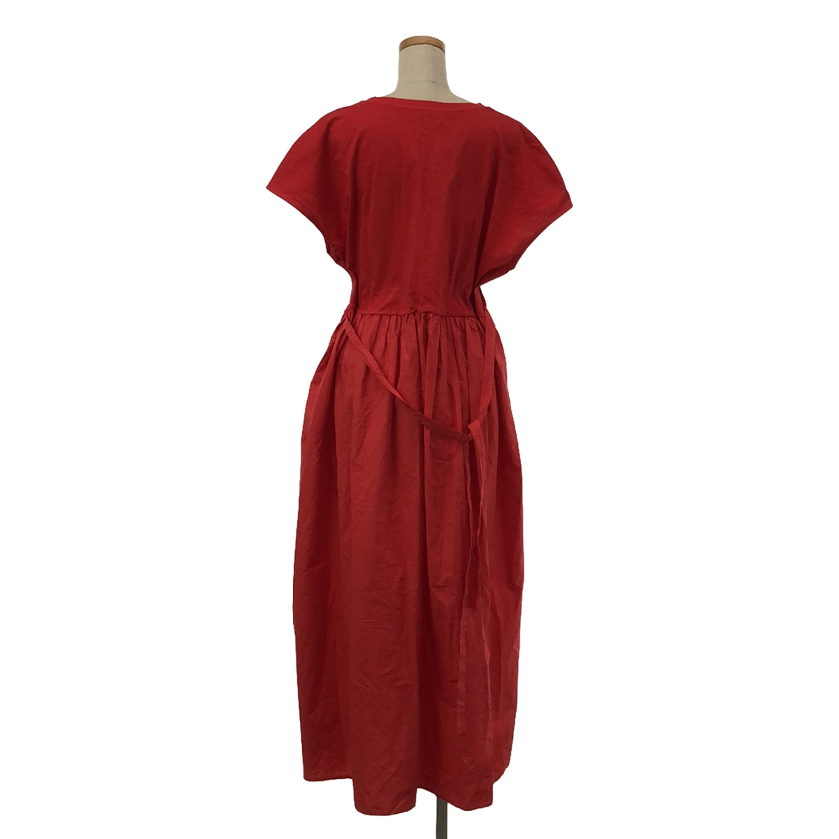 [Good Condition] MEIMEIJ / Meimeijay | Cotton Back Gathered Dress | 38 | Red | Women's