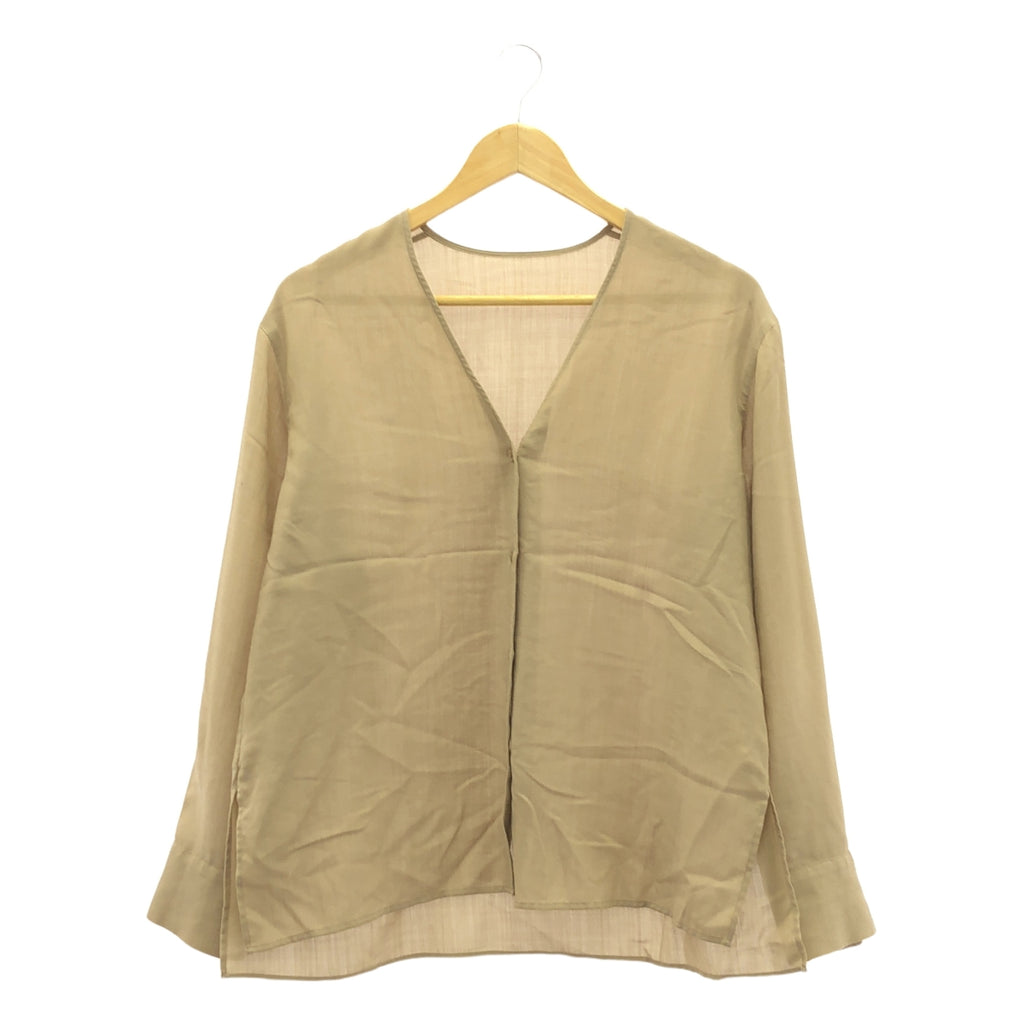 JOURNAL STANDARD L'ESSAGE / ジャーナルスタンダードレサージュ | 2021SS | AYA KANEKO × L’ESSAGE Vネックシャツ 金子綾 | F | ベージュ | レディース