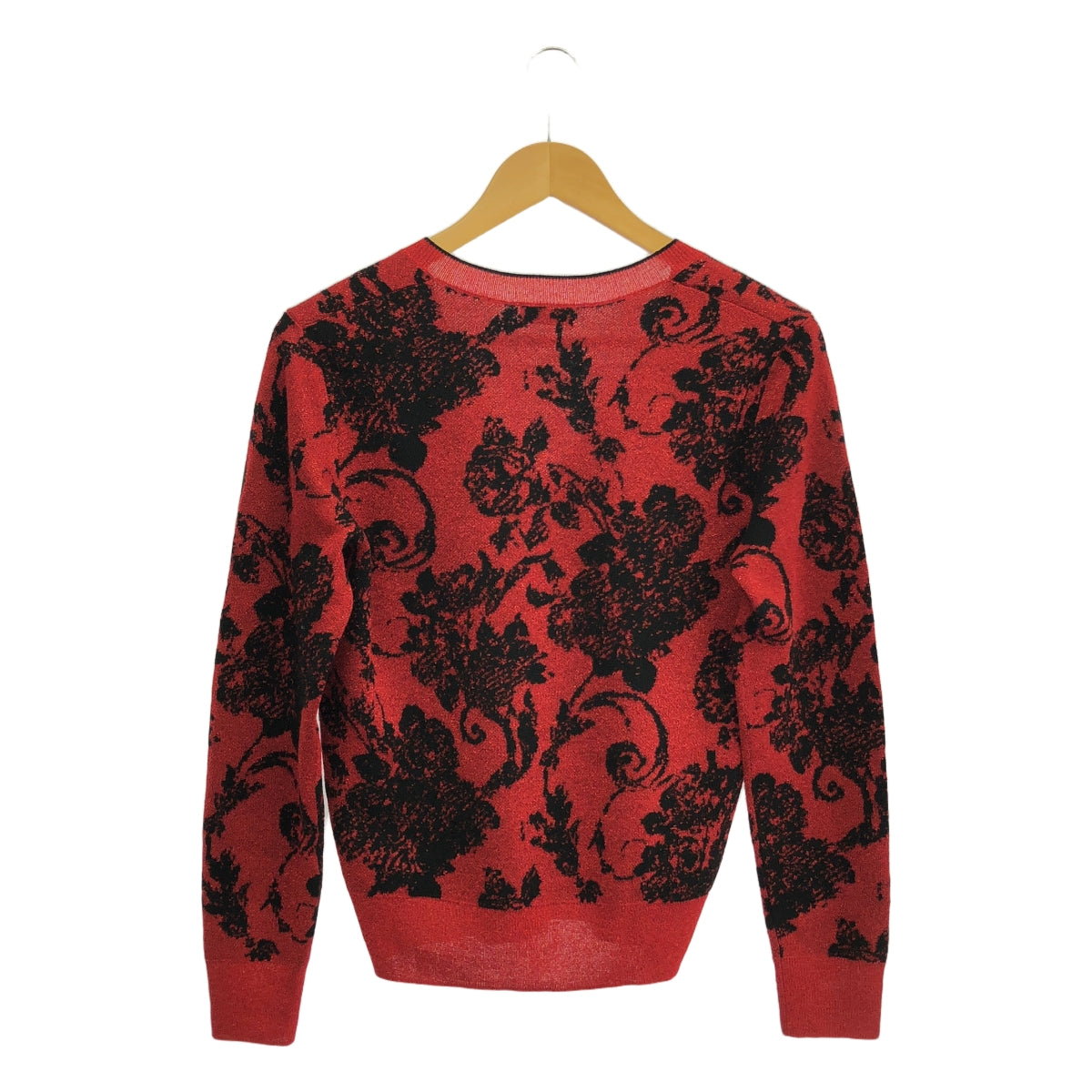 [品相良好] DRIES VAN NOTEN / Dries Van Noten | 2020SS | × CHRISTIAN LACROIX Gobelin 圖案閃光針織衫 | S | 黑色/紅色 | 女款
