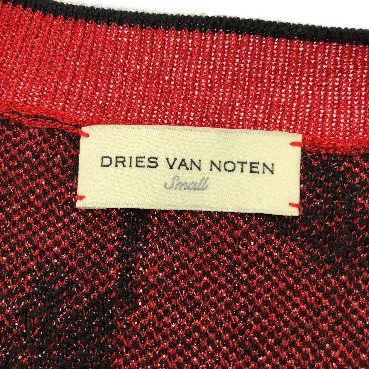 [品相良好] DRIES VAN NOTEN / Dries Van Noten | 2020SS | × CHRISTIAN LACROIX Gobelin 圖案閃光針織衫 | S | 黑色/紅色 | 女款
