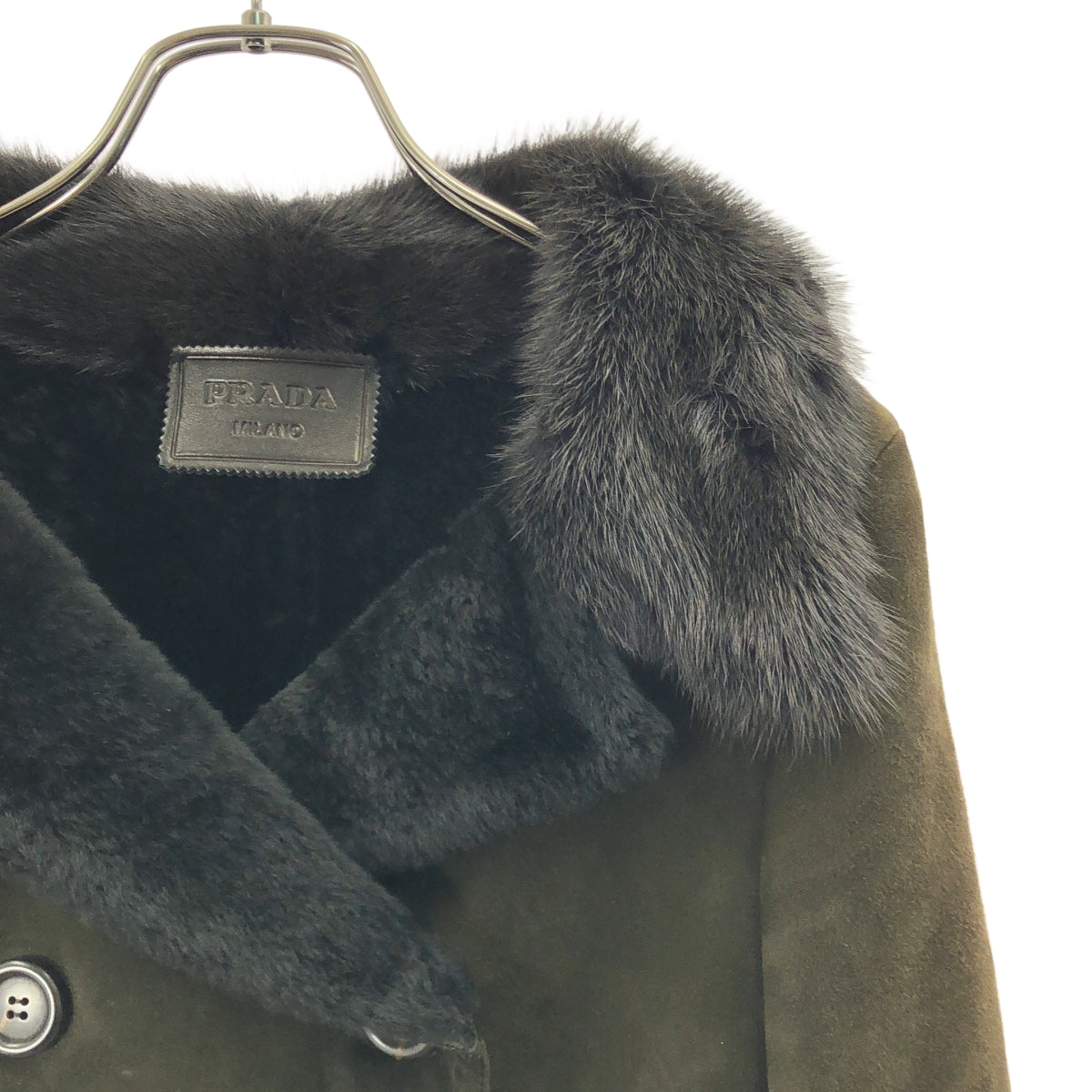 PRADA | 雙層切斯特羊毛皮大衣 |