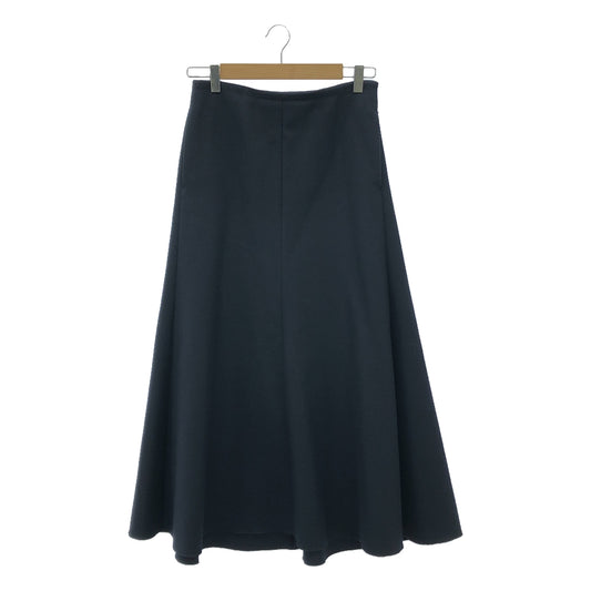 AURALEE / 오라리 | LIGHT MELTON FLARE SKIRT 롱 스커트 | 1 | 네이비 | 여성