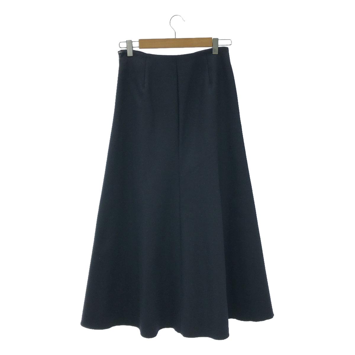 AURALEE / 오라리 | LIGHT MELTON FLARE SKIRT 롱 스커트 | 1 | 네이비 | 여성