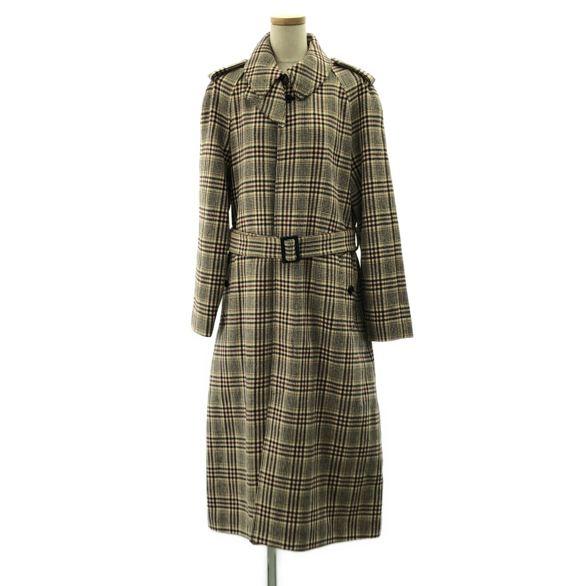 CELINE / セリーヌ | ウール ベルテッド ロゴボタン フライフロント コート / 総裏地 | 38 | レディース