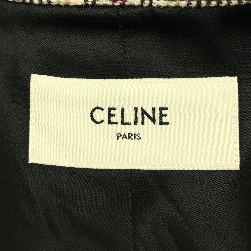 CELINE / セリーヌ | ウール ベルテッド ロゴボタン フライフロント コート / 総裏地 | 38 | レディース