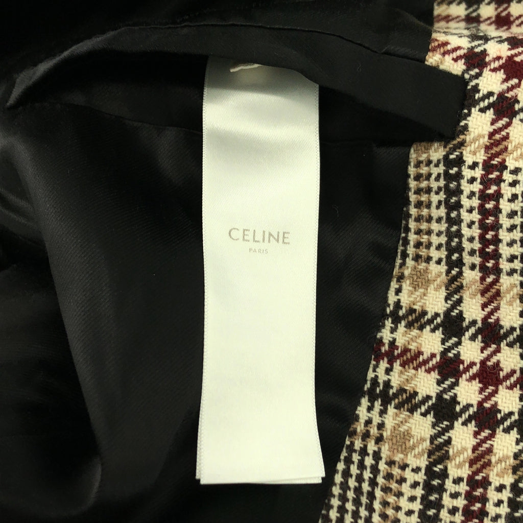 CELINE / セリーヌ | ウール ベルテッド ロゴボタン フライフロント コート / 総裏地 | 38 | レディース