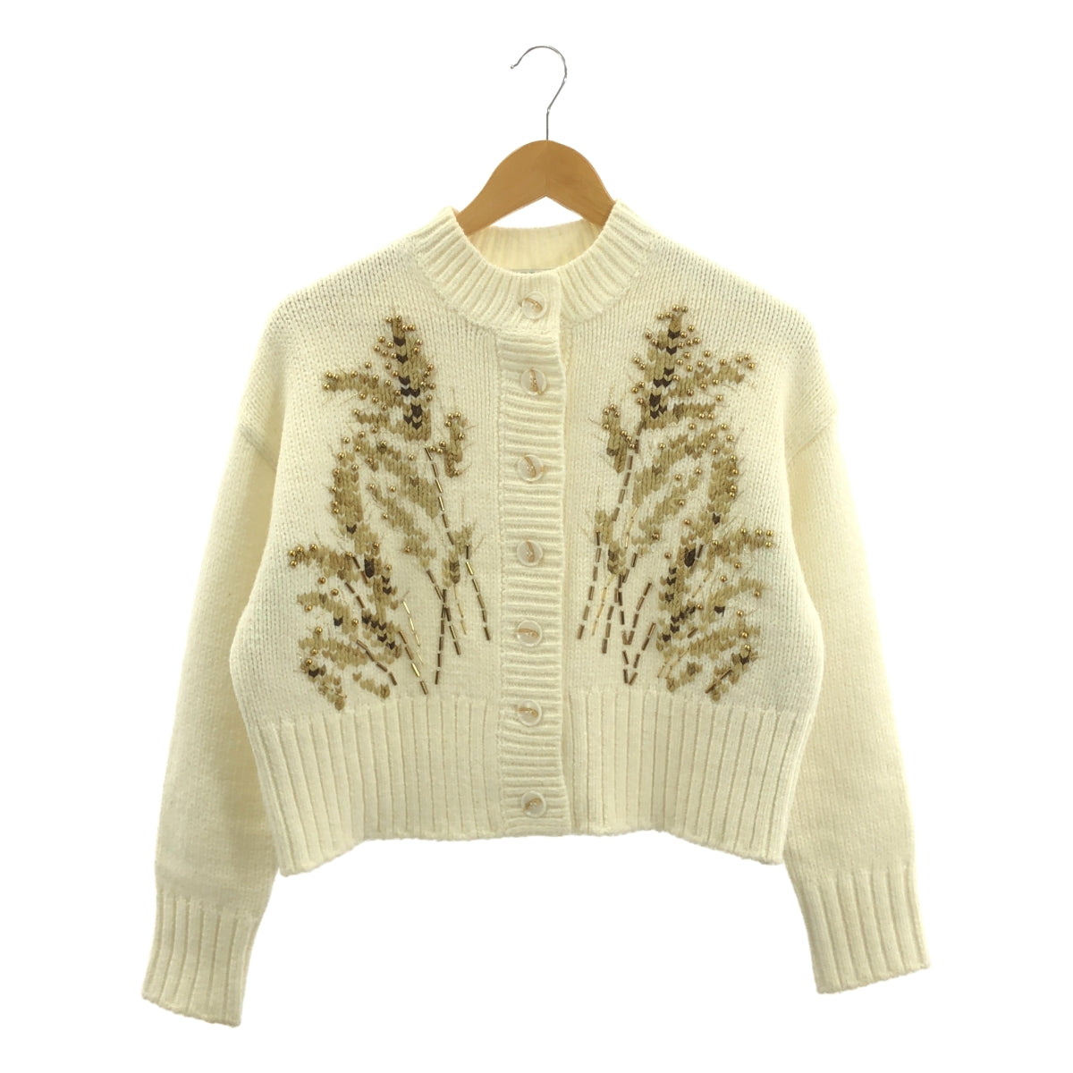 SEVEN TEN 由 MIHO KAWAHITO | 羊毛串珠針織開襟衫 | S碼 | 女款