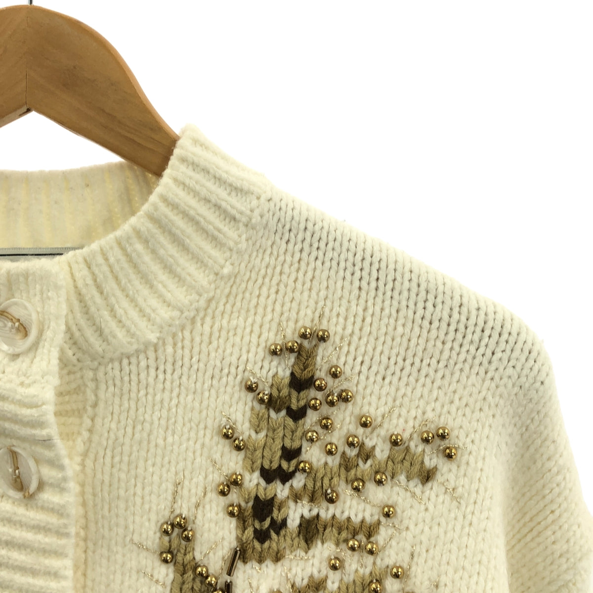 SEVEN TEN 由 MIHO KAWAHITO | 羊毛串珠針織開襟衫 | S碼 | 女款