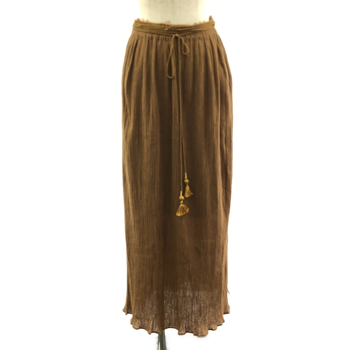 [狀況極佳] NOWOS | Sallow Skirt 棉質褶皺剪裁長裙 | M碼 | 棕色 | 女款