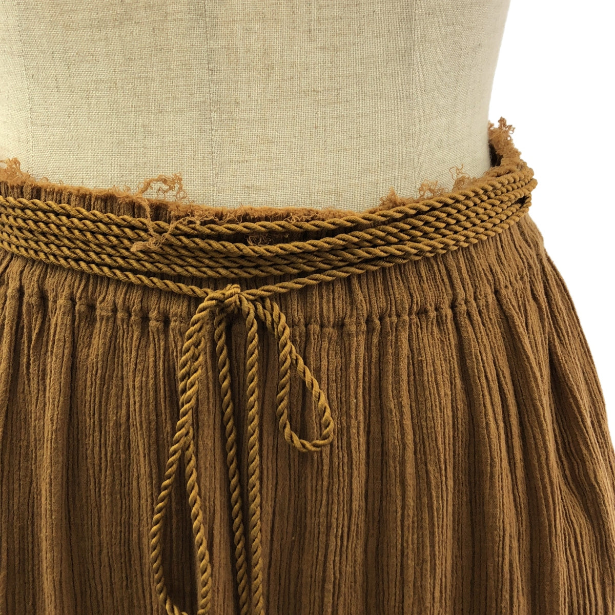 [狀況極佳] NOWOS | Sallow Skirt 棉質褶皺剪裁長裙 | M碼 | 棕色 | 女款