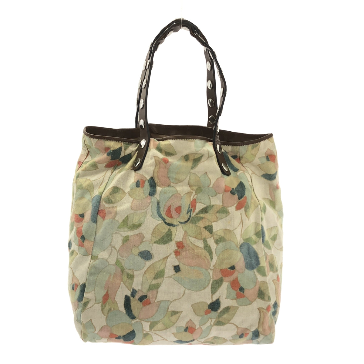 MARNI / マルニ | レザー スタッズ装飾 総柄 ハンド トートバッグ |