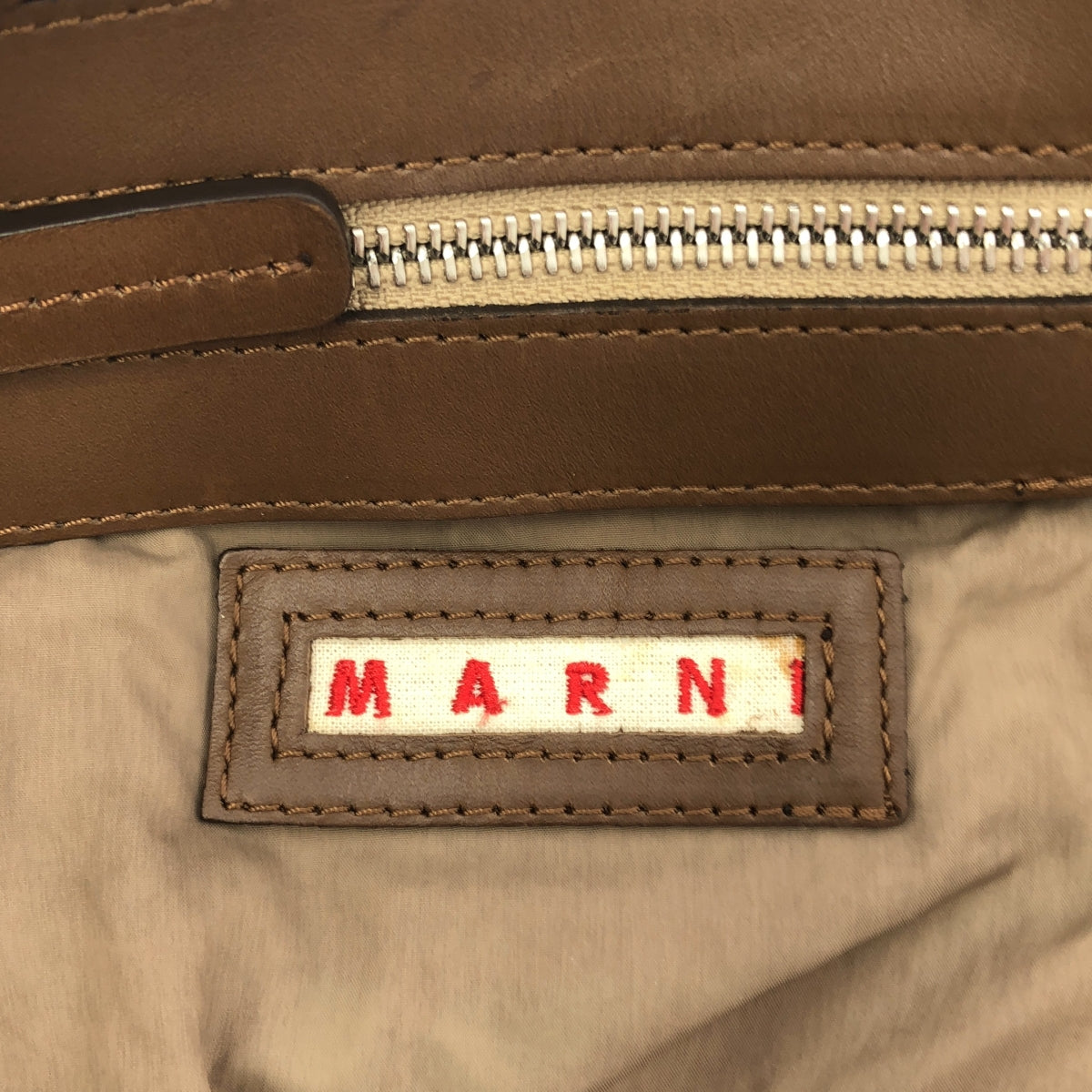 MARNI / マルニ | レザー スタッズ装飾 総柄 ハンド トートバッグ |