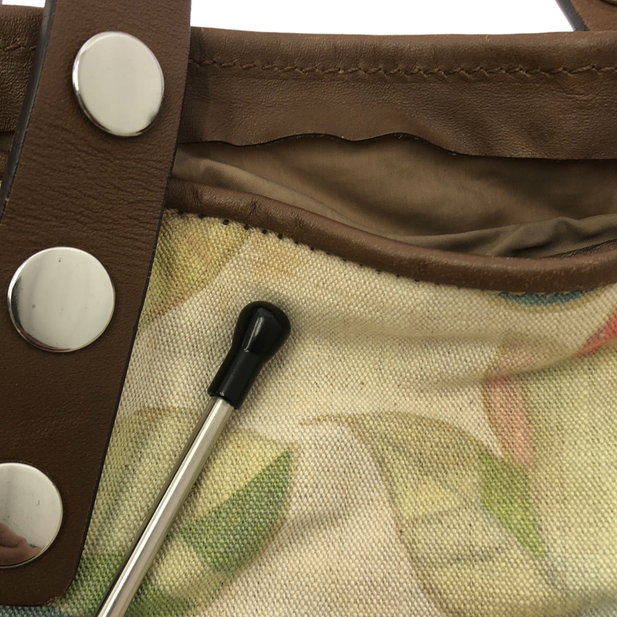 MARNI / マルニ | レザー スタッズ装飾 総柄 ハンド トートバッグ |