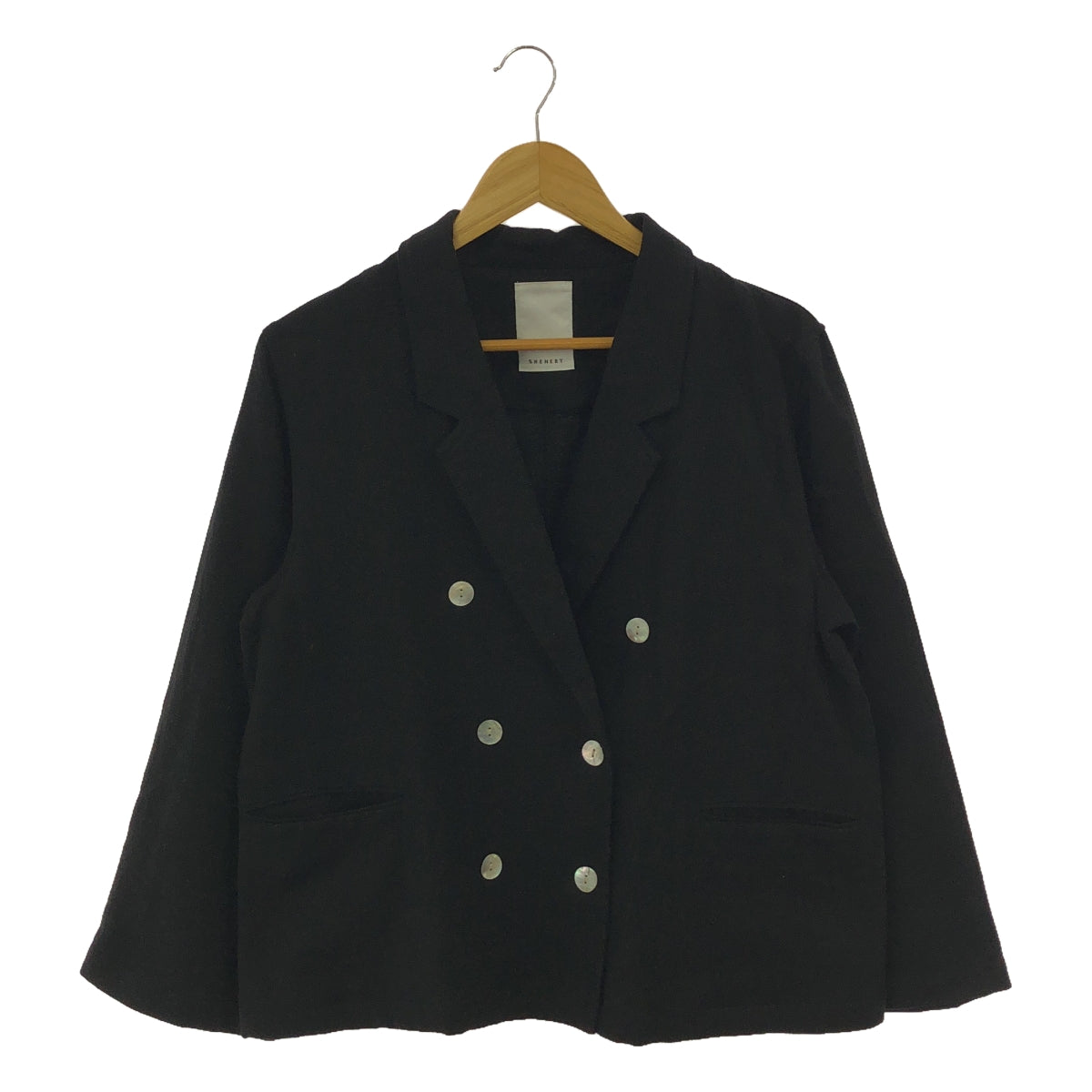 [Beautiful Condition] SHENERY | 2023SS | Linen Double Jacket | 36 | Black | Women's