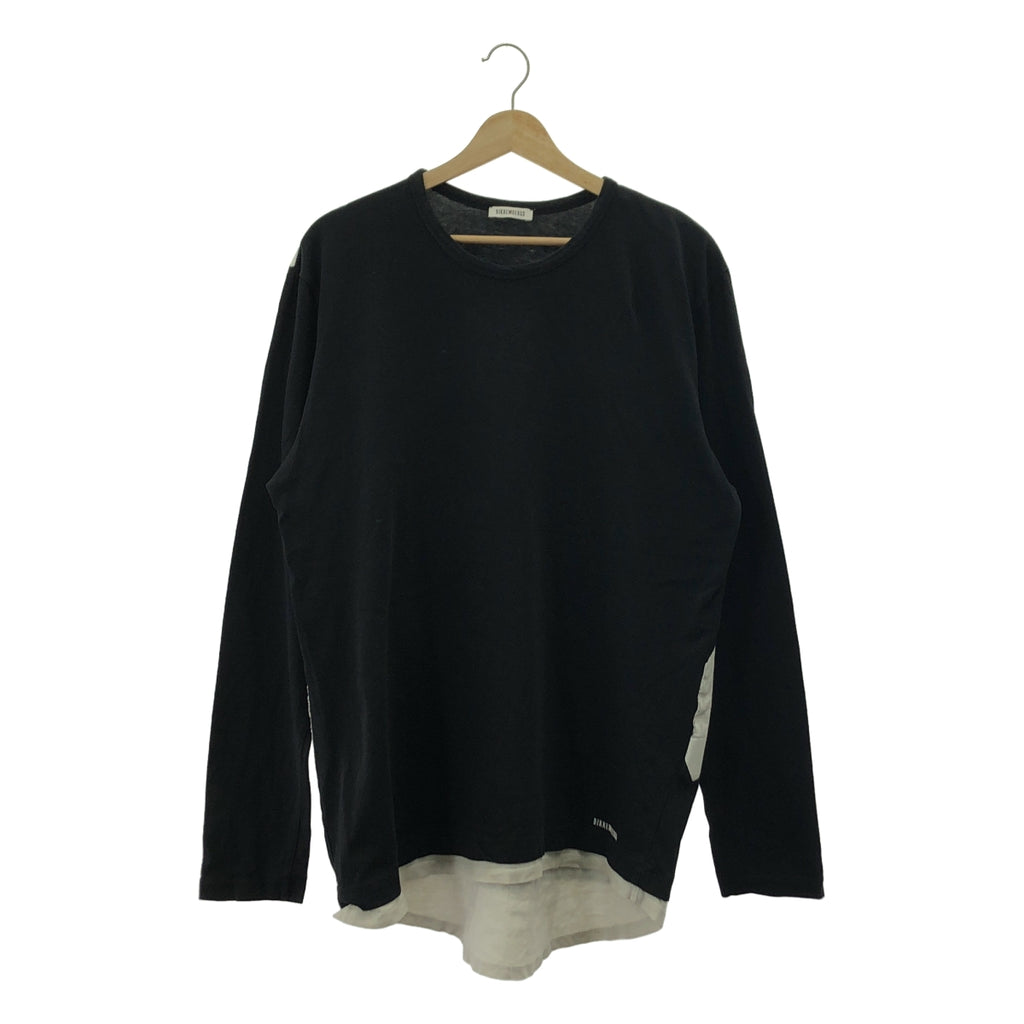DIRK BIKKEMBERGS / ダークビッケンバーグ | バックプリント 裾切替 ロングスリーブTシャツ | XL |