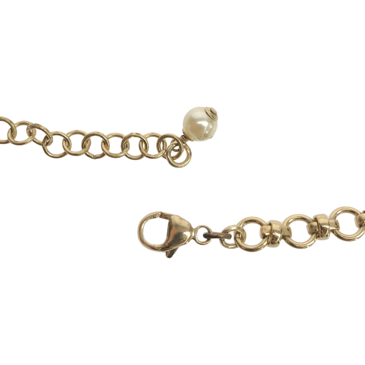 【美品】  CHANEL / シャネル | 2015スプリングコレクション 15P ココマーク マドモワゼル パールドレス ドール ネックレス | ホワイト / ゴールド | レディース