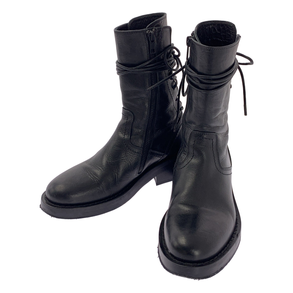 ANN DEMEULEMEESTER / 안두무르메스테르 | lace-up boots 가죽 레이스업 부츠 | 36 |