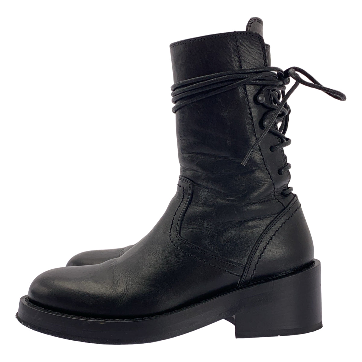 ANN DEMEULEMEESTER / 안두무르메스테르 | lace-up boots 가죽 레이스업 부츠 | 36 |
