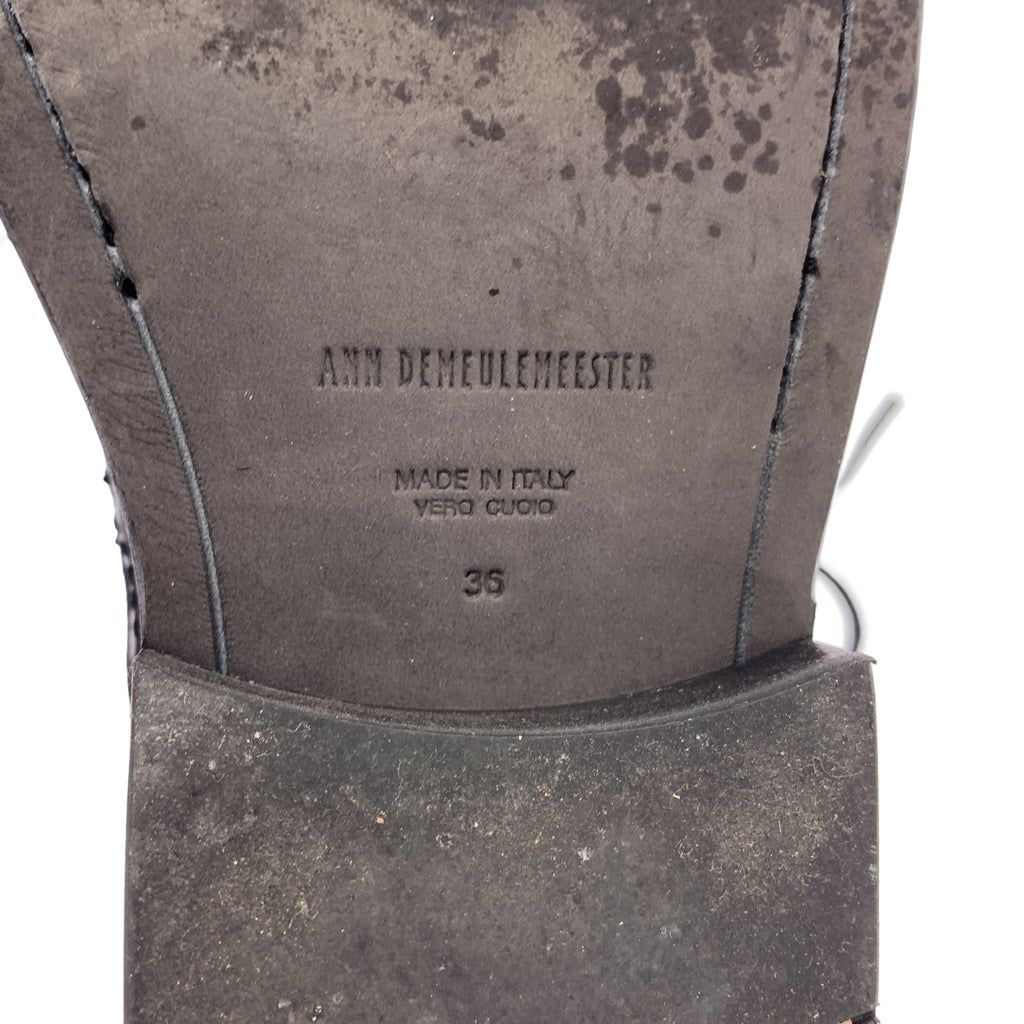 ANN DEMEULEMEESTER / 안두무르메스테르 | lace-up boots 가죽 레이스업 부츠 | 36 |