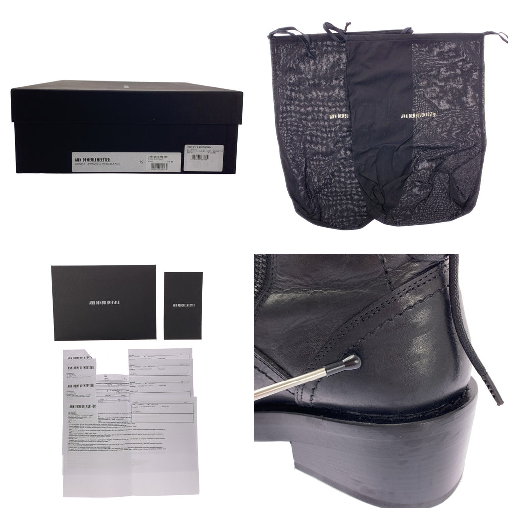 ANN DEMEULEMEESTER / 안두무르메스테르 | lace-up boots 가죽 레이스업 부츠 | 36 |