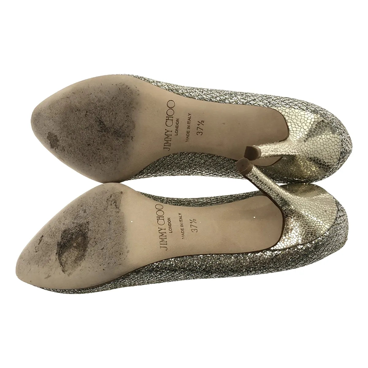 JIMMY CHOO / ジミーチュウ | Romy 85 Champagne コースグリッター ファブリック・ポインテッド トゥ パンプス | 37 1/2 | シルバー | レディース