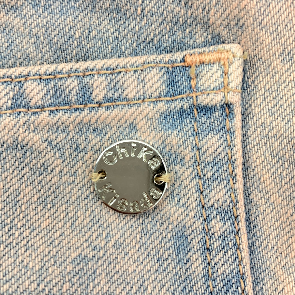 【美品】  Chika Kisada / チカキサダ | ロゴチャーム ブーツカット フレア ワイド デニムパンツ | 1 | pink | レディース