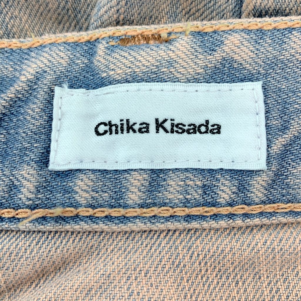 【美品】  Chika Kisada / チカキサダ | ロゴチャーム ブーツカット フレア ワイド デニムパンツ | 1 | pink | レディース