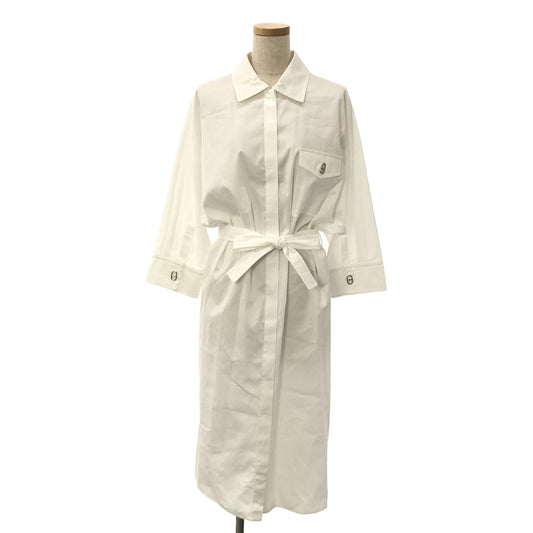 [Good Condition] HERMES | 2023SS | Chaine d'Ancre Belted Shirt Dress | 40 | White | Women's