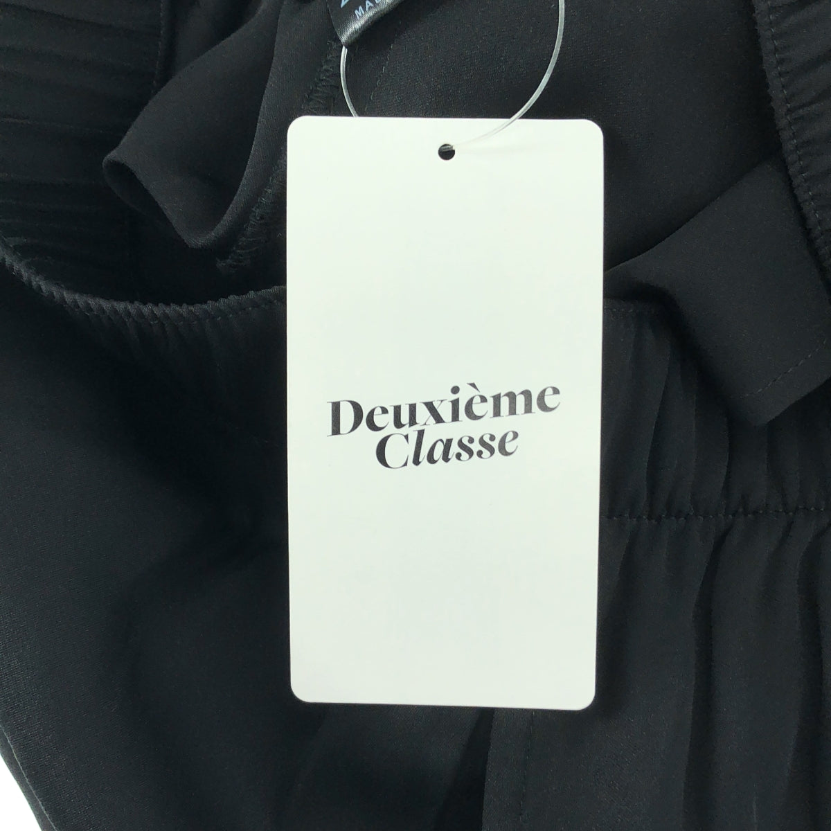 【美品】  MUSE de Deuxieme Classe / ミューズドゥーズィーエムクラス | 2024SS | SILK SATIN EASY シルク サテン イージーパンツ | 38 | ブラック | レディース