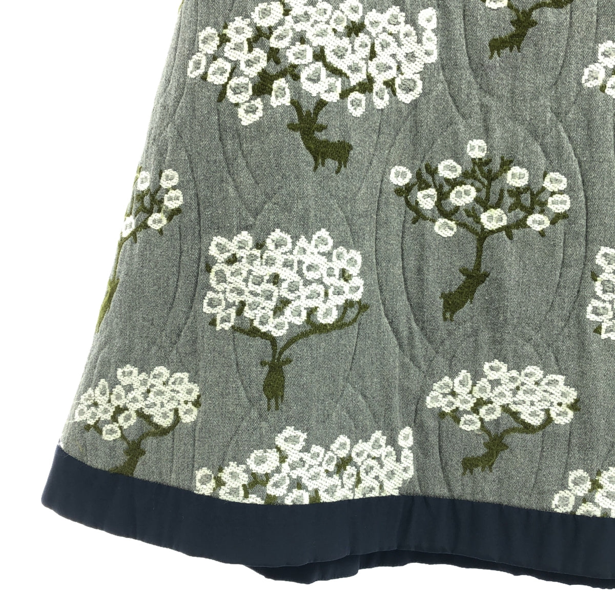 mina perhonen | 2009-10 a/w | bloom flare skirt | 36 | gray/navy/white | women's