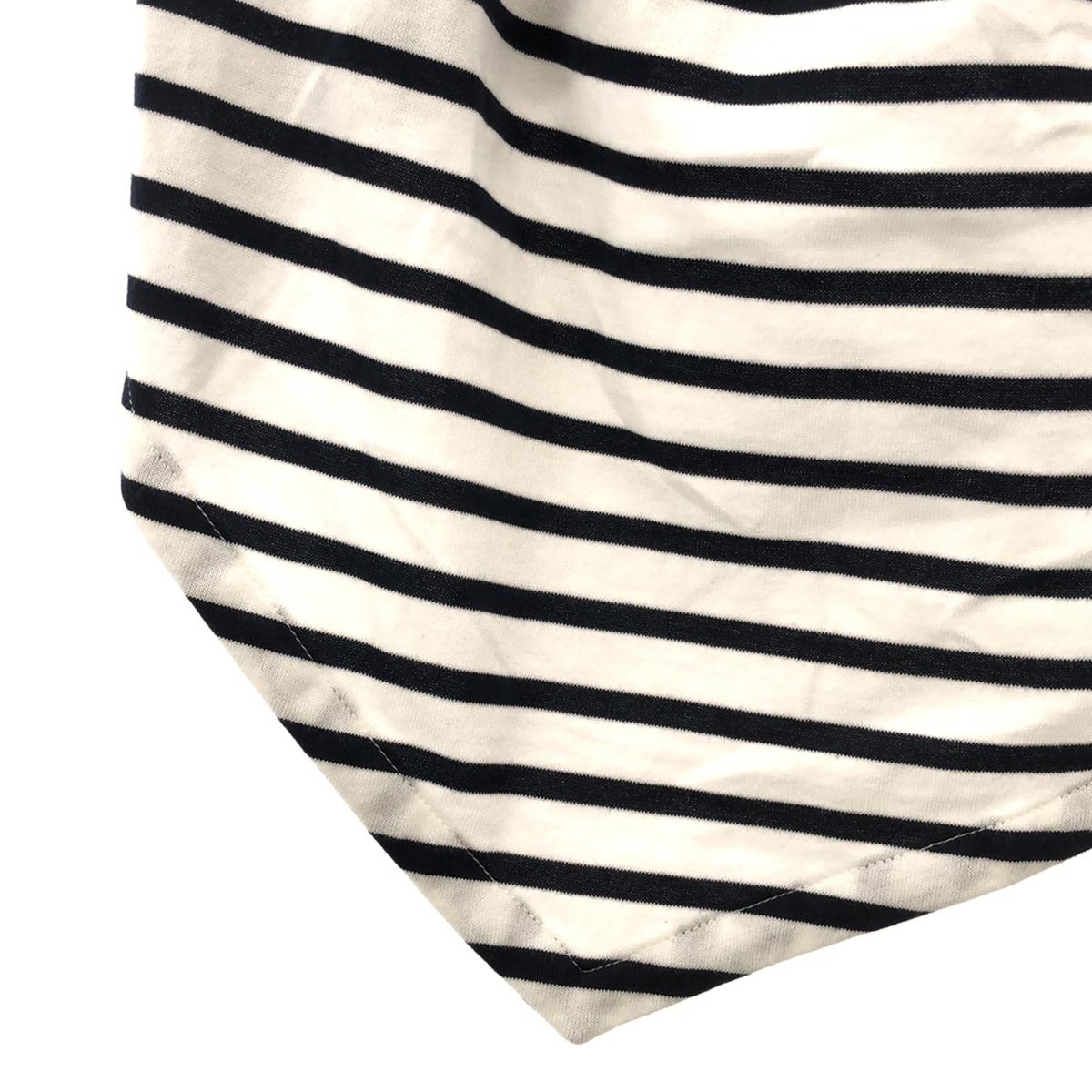 [Good Condition] AKIRANAKA | Asymmetrical Striped Cut and Sew Top | 1 | White/Navy | Women's