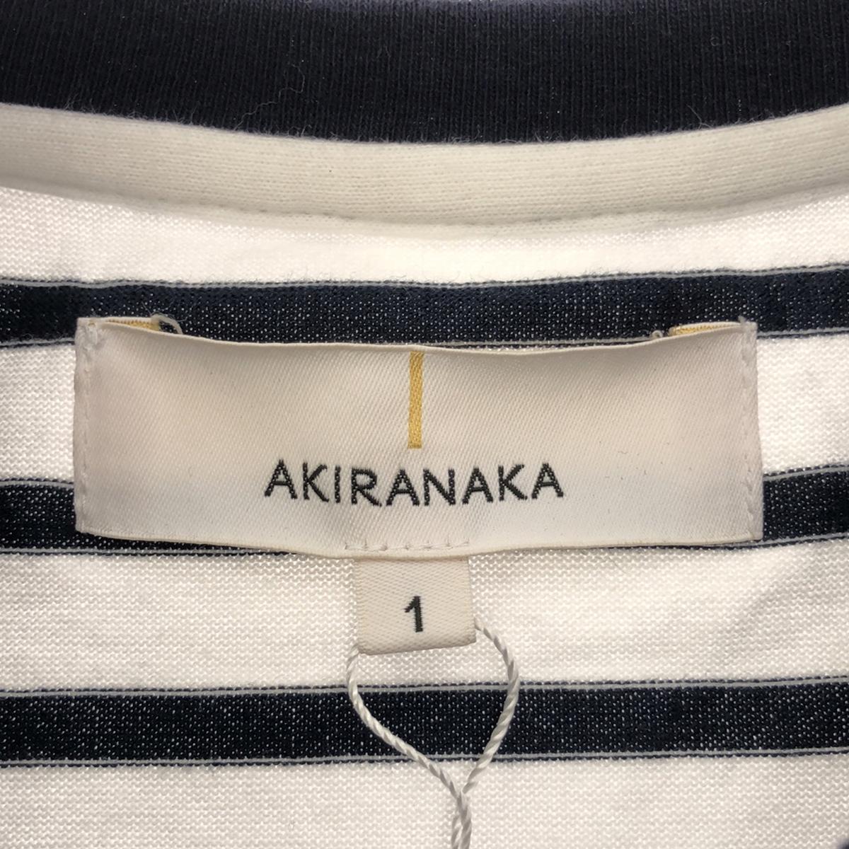 [Good Condition] AKIRANAKA | Asymmetrical Striped Cut and Sew Top | 1 | White/Navy | Women's