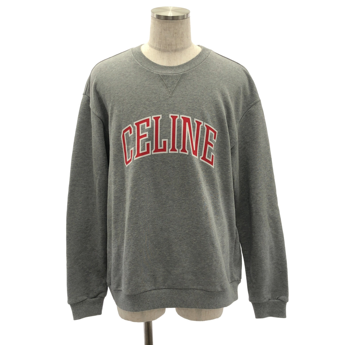 [近新] CELINE | 2024 春夏 | 圓領寬鬆套頭衫 / 大尺碼 Logo 衛衣 | XL | 灰色 | 男款
