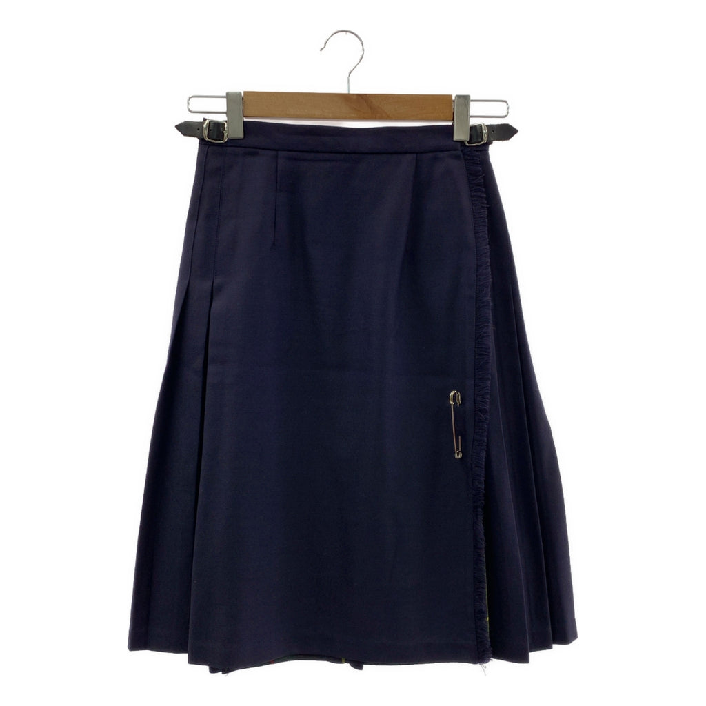 O'NEIL OF DUBLIN / オニールオブダブリン | レザーベルト プリーツ ラップ キルトスカート | 8 | レディース