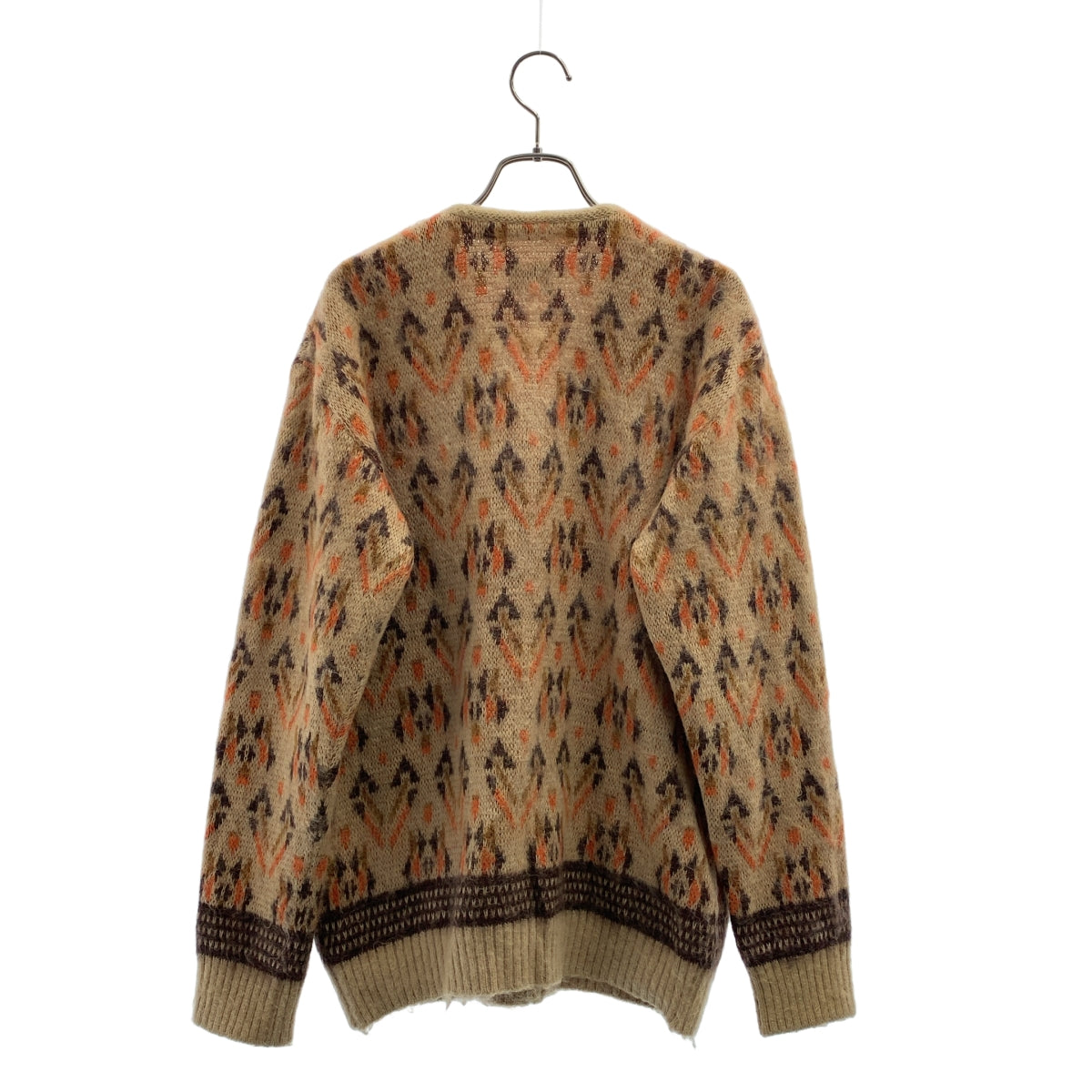 1396 ニードルス　モヘヤ　カーディガン　シャギーニット　チェック　ウール　M Needles / ニードルス | Mohair Cardigan / ウール モヘヤ 総柄 ニット