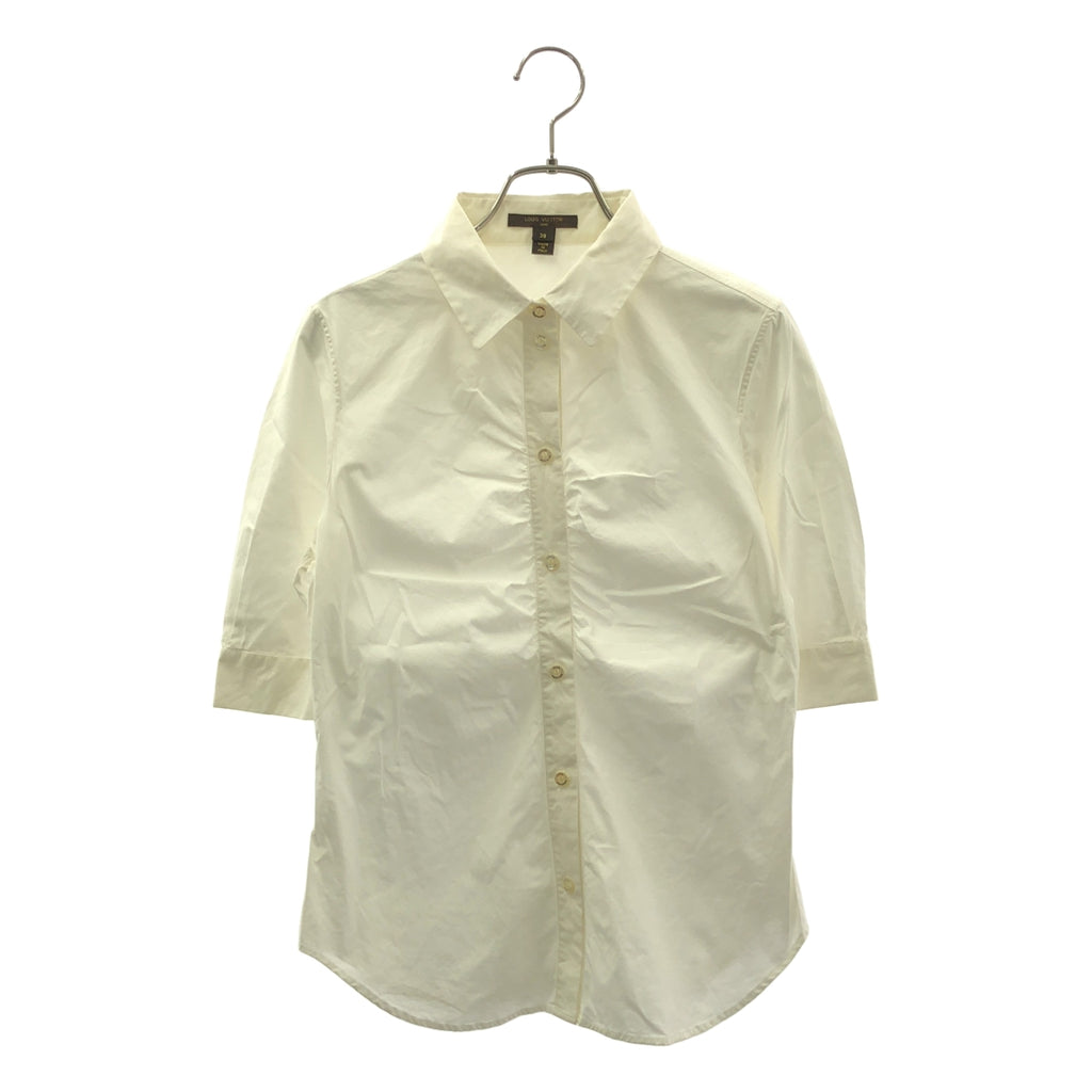 Louis Vuitton / ルイヴィトン | コットン フロントギャザー 半袖ブラウス | 38 | レディース