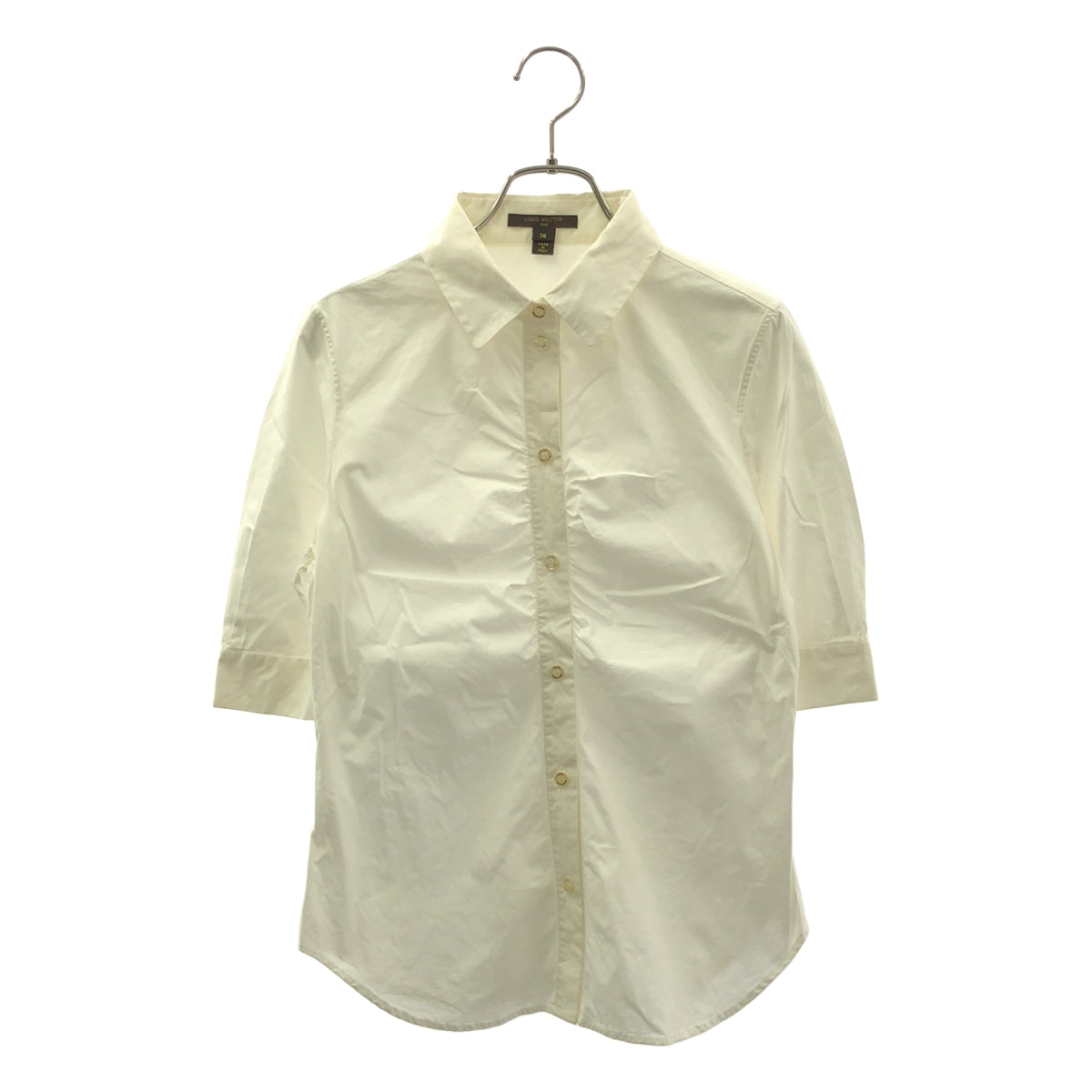 Louis Vuitton / ルイヴィトン | コットン フロントギャザー 半袖ブラウス | 38 | レディース
