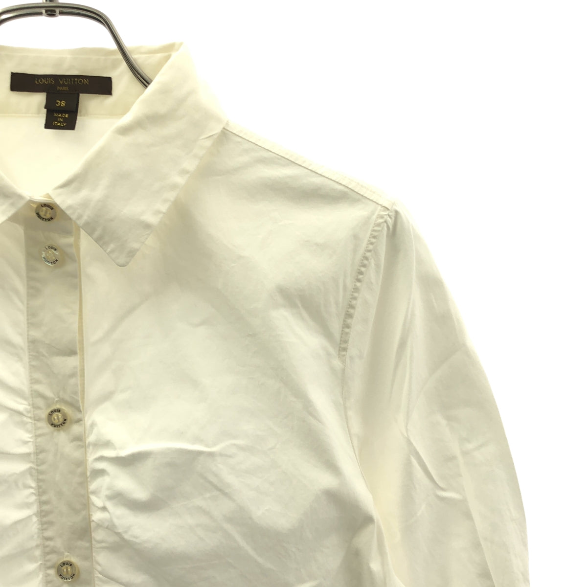Louis Vuitton / ルイヴィトン | コットン フロントギャザー 半袖ブラウス | 38 | レディース