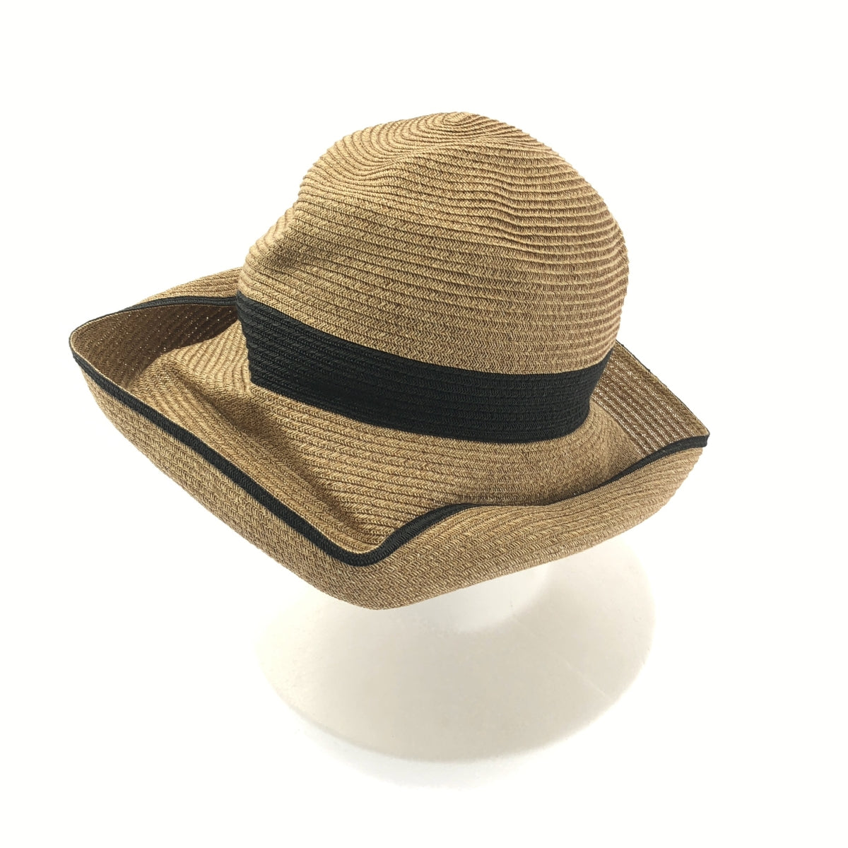 mature ha. / マチュアーハ | BOXED HAT 11cm brim switch color line wide ペーパー ハット |