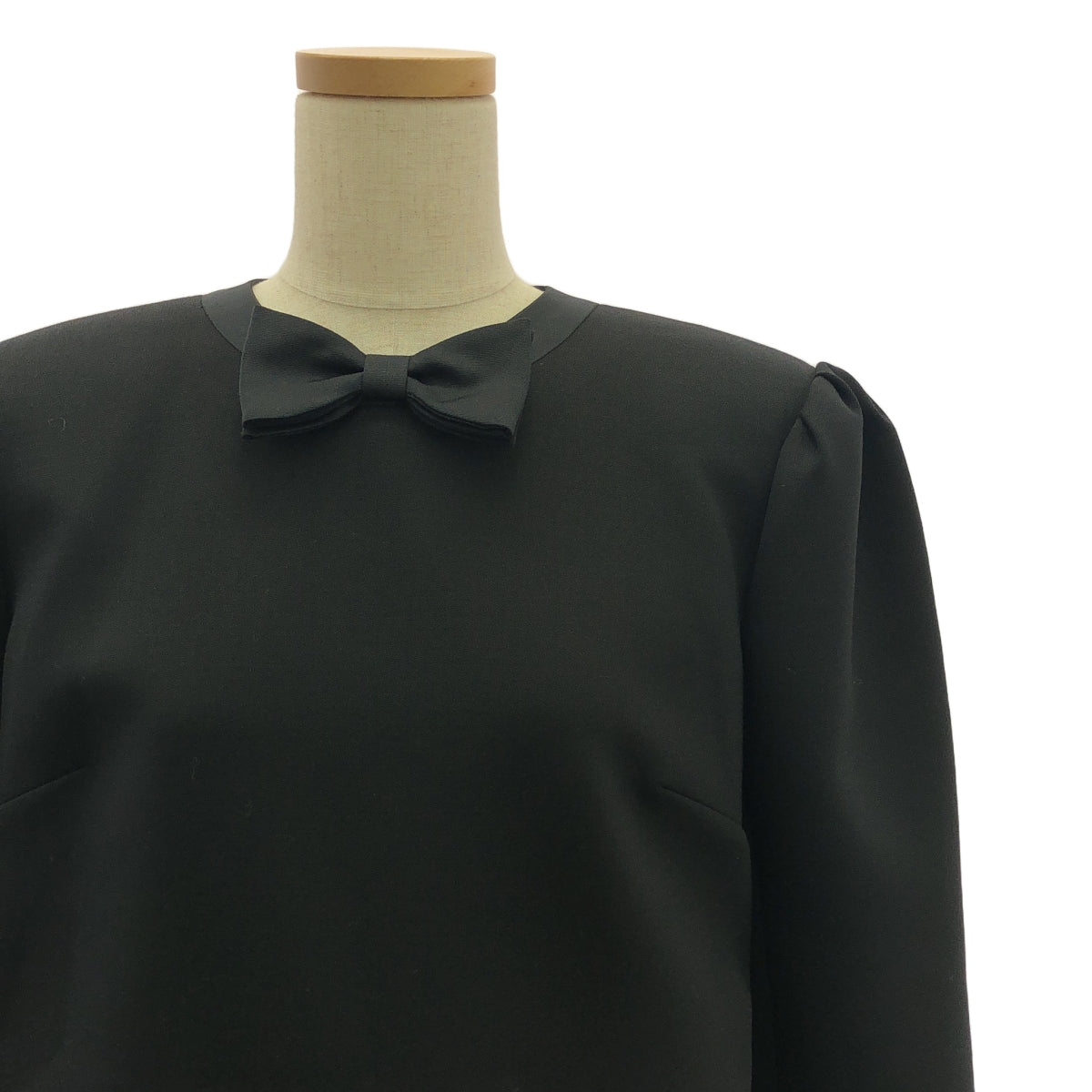 【신품】 miu miu / 뮤 뮤 | grain de poudre mini dress 실크 혼합 리본 미니 원피스 | 38 | 블랙 | 여성