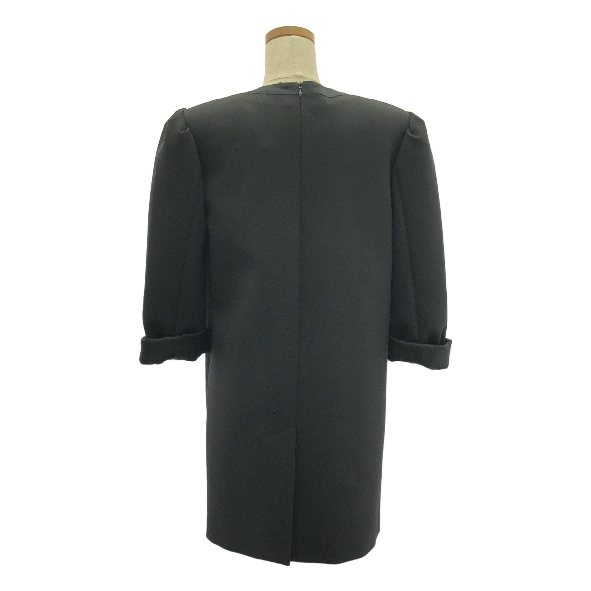 【신품】 miu miu / 뮤 뮤 | grain de poudre mini dress 실크 혼합 리본 미니 원피스 | 38 | 블랙 | 여성