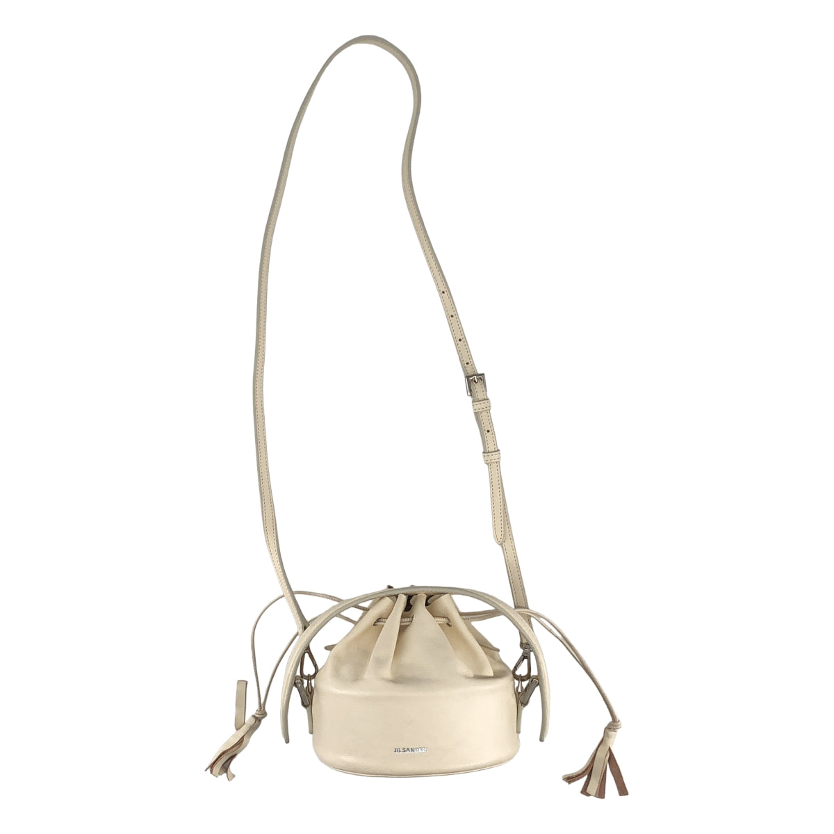 【美品】  JIL SANDER / ジルサンダー | 2way レザー タッセル ショルダーバッグ | アイボリー | レディース