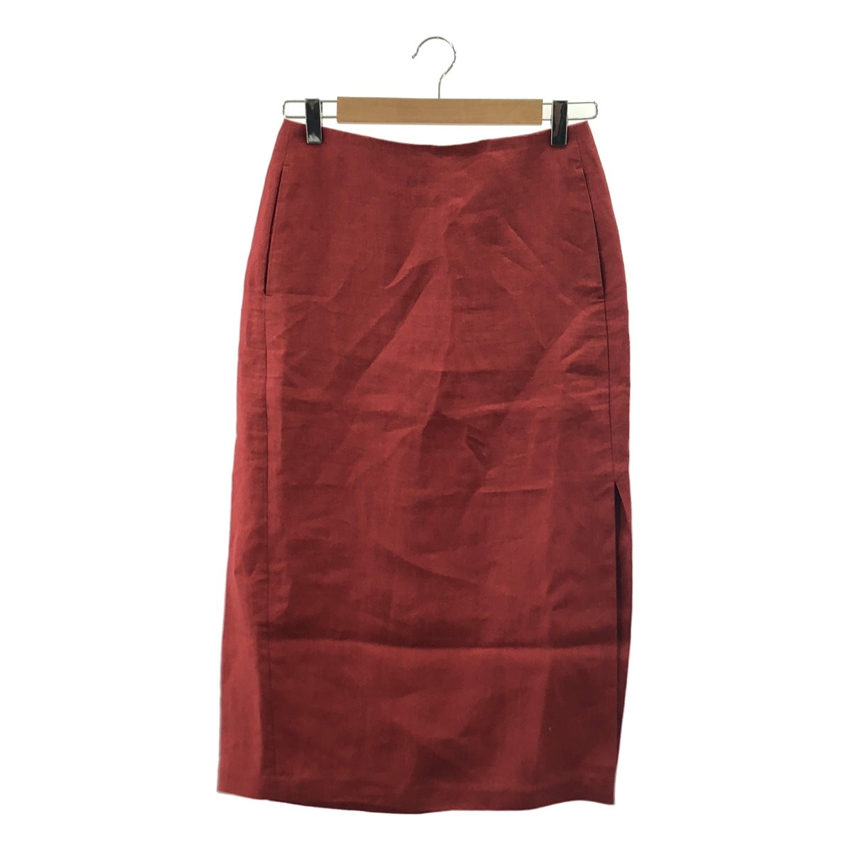 AURALEE / オーラリー | LINEN GABARDINE SLIT SKIRT リネン スリット スカート | 1 | レッド | レディース
