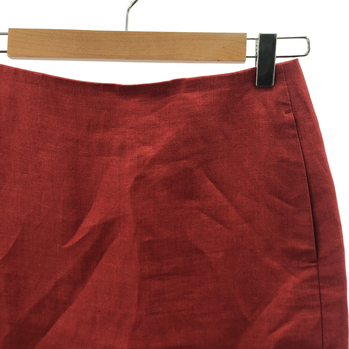 AURALEE / オーラリー | LINEN GABARDINE SLIT SKIRT リネン スリット スカート | 1 | レッド | レディース