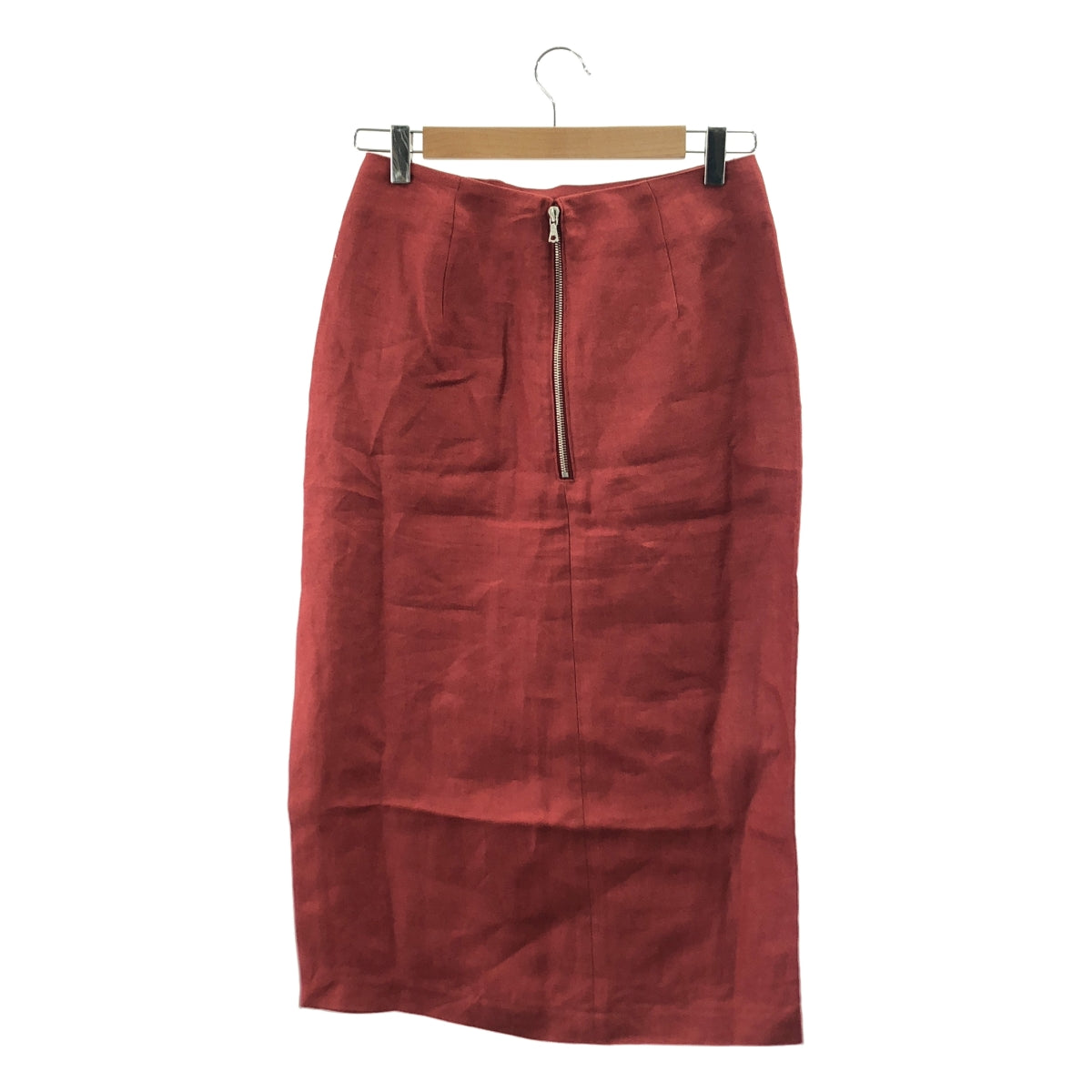 AURALEE / オーラリー | LINEN GABARDINE SLIT SKIRT リネン スリット スカート | 1 | レッド | レディース