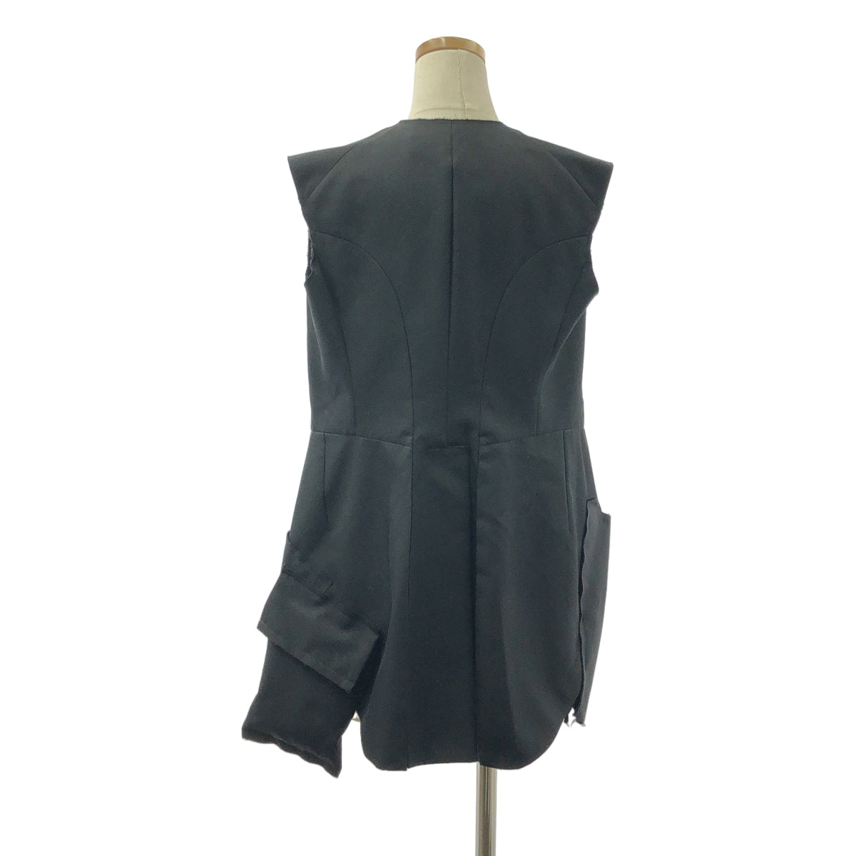 [狀況極佳] COMME des GARÇONS | 2013 春夏系列 | 羊毛真絲夾棉背心 | XS 碼 | 黑色 | 女款