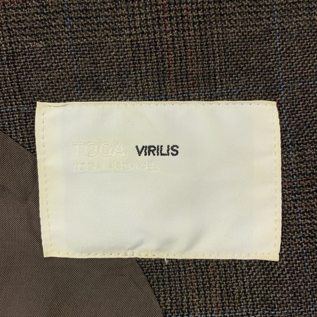TOGA VIRILIS | 格紋羊毛修身外套 | 尺寸 44 | 男款