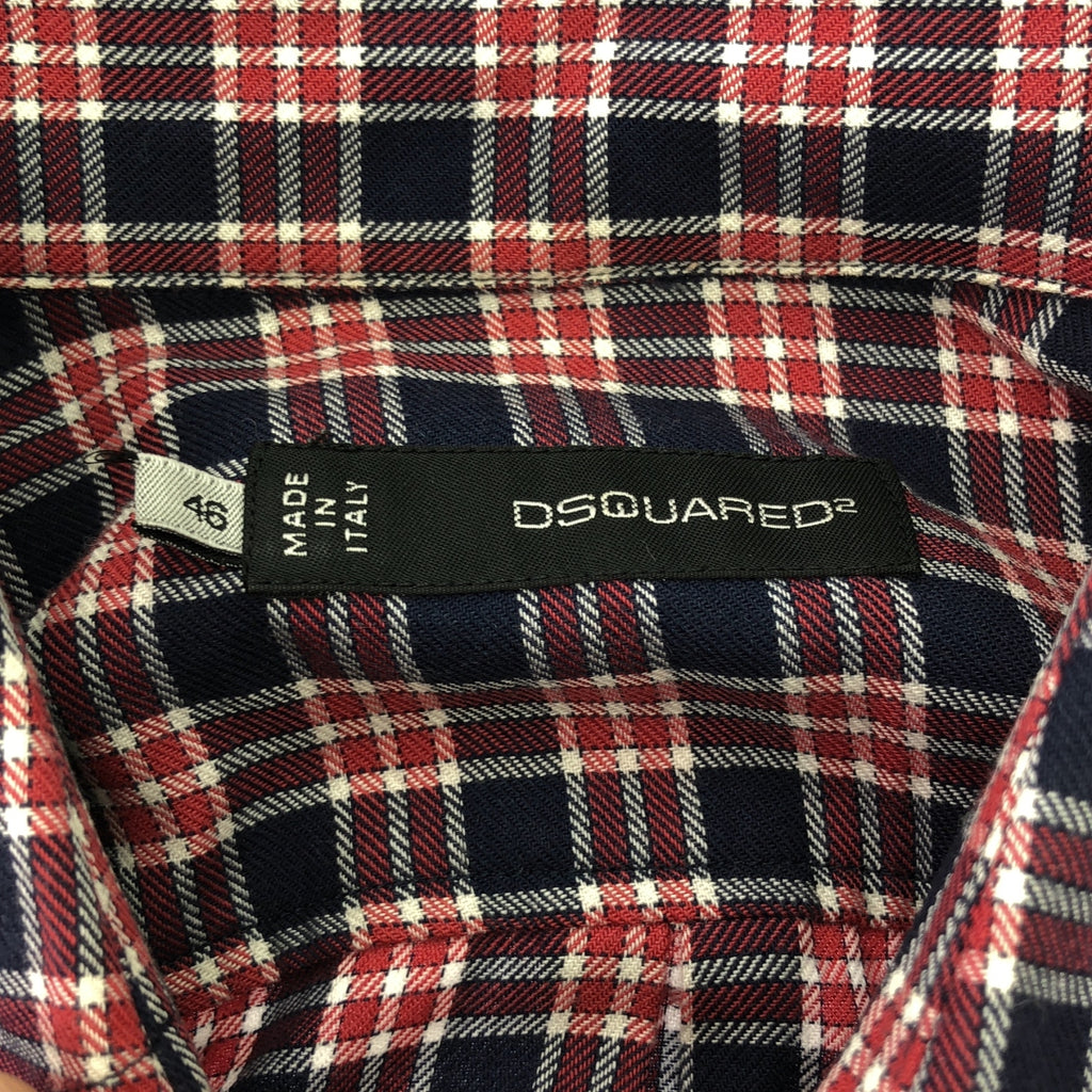 DSQUARED2 / ディースクエアード | チェック ボタンダウンシャツ | 46 | レッド/ネイビー/ホワイト | メンズ