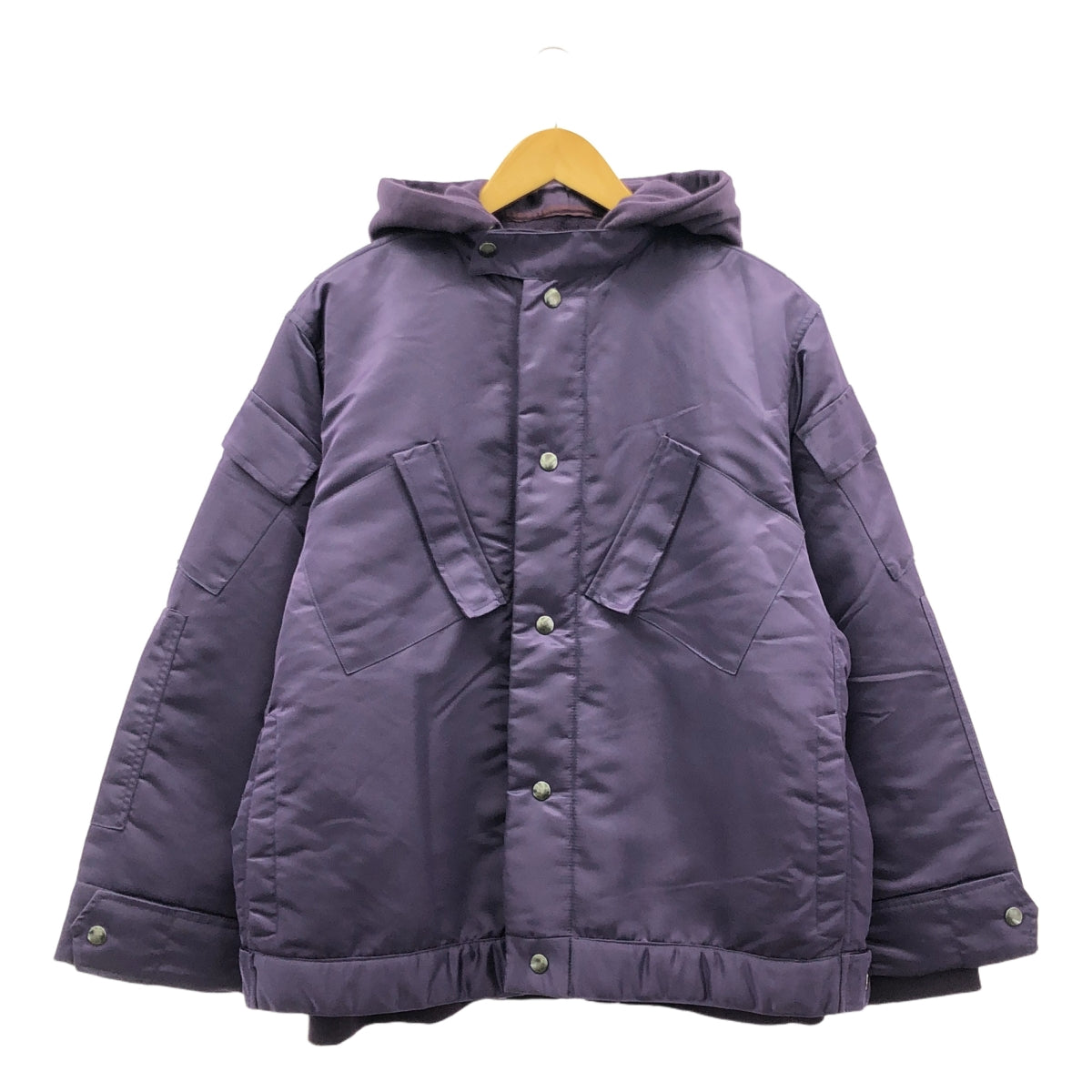 【美品】  INVERT / インバート | NYLON/CTN SEPARATE BLOUSON FOODY 3WAY Thinsulate セパレート フーデッド ブルゾン | 1 | パープル | メンズ