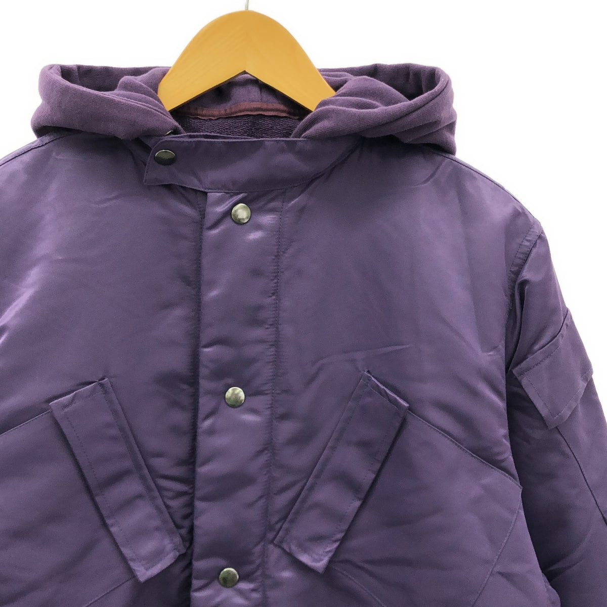 【美品】  INVERT / インバート | NYLON/CTN SEPARATE BLOUSON FOODY 3WAY Thinsulate セパレート フーデッド ブルゾン | 1 | パープル | メンズ